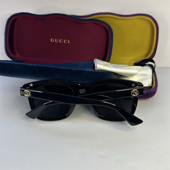 New Authentic GUCCI  Square Frame Sunglasses GG0326S Black - Picture 7 of 14